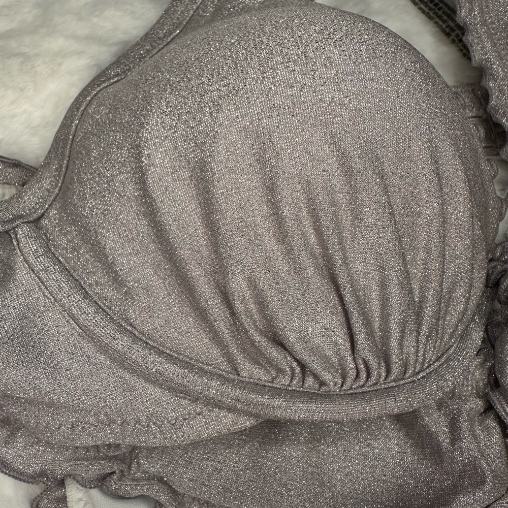 Victoria’s Secret Shimmery Silver Ruffled Bikini Set - Picture 6 of 6